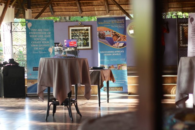 A view of some of our banners at the venue - L'Epicurien